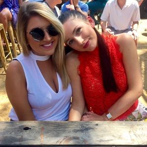 Red Sheer Lace Zara Crop Top